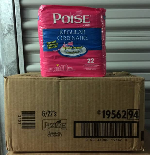 1 Box of 6 of Poise Pads 22Count Moderate Absorbency Regular Bladder ...