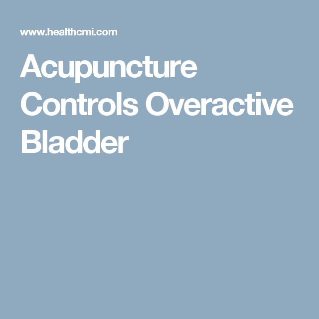 Acupuncture Controls Overactive Bladder