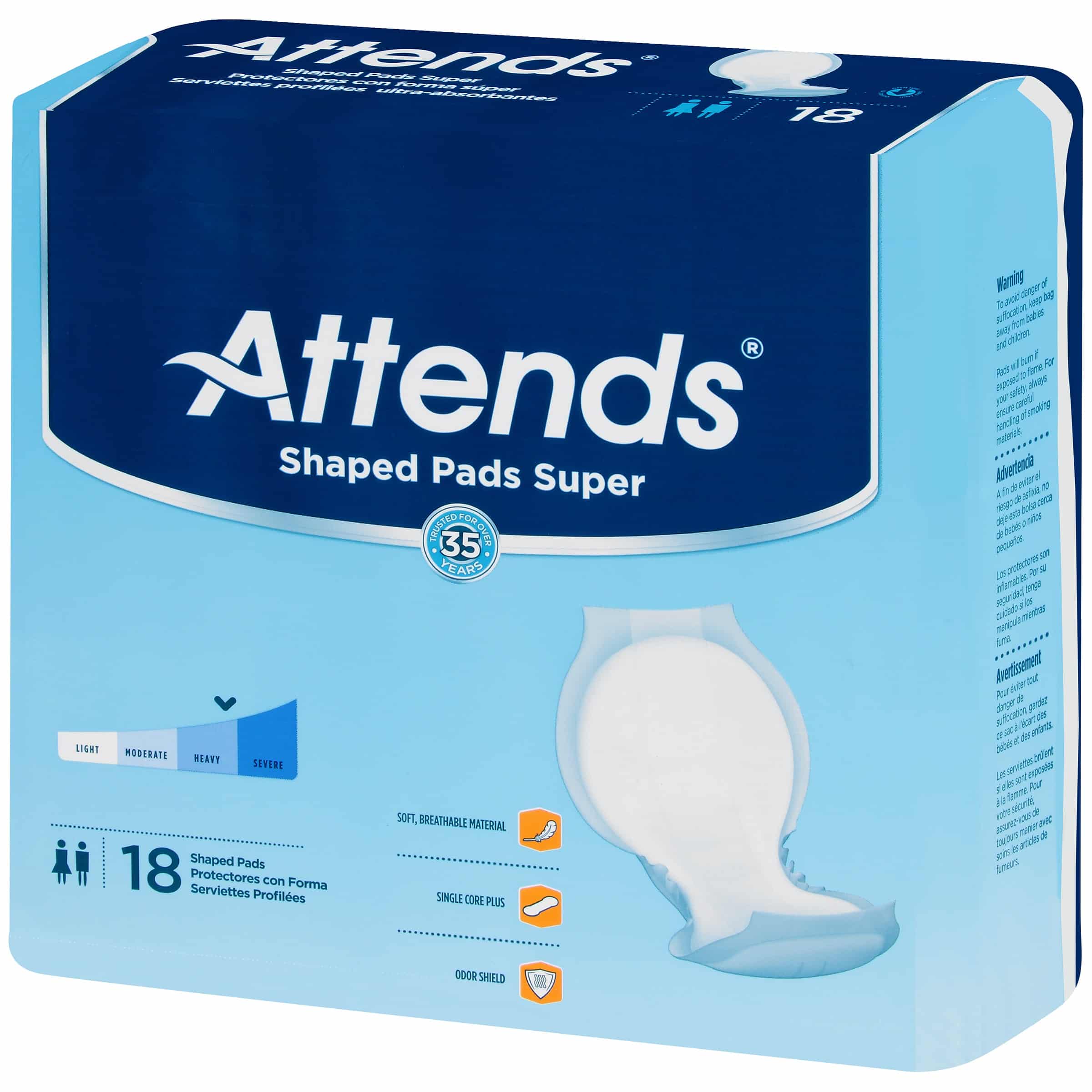 Attends Super Shaped Bladder Control Pads SPS One Size Fits Most Case ...