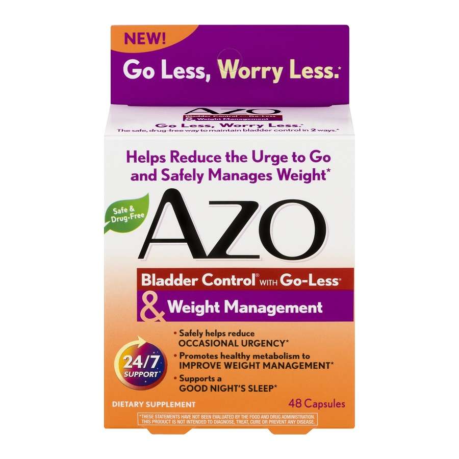 AZO Bladder Control &  Weight Management 48 Capsules Dietary Supplement ...