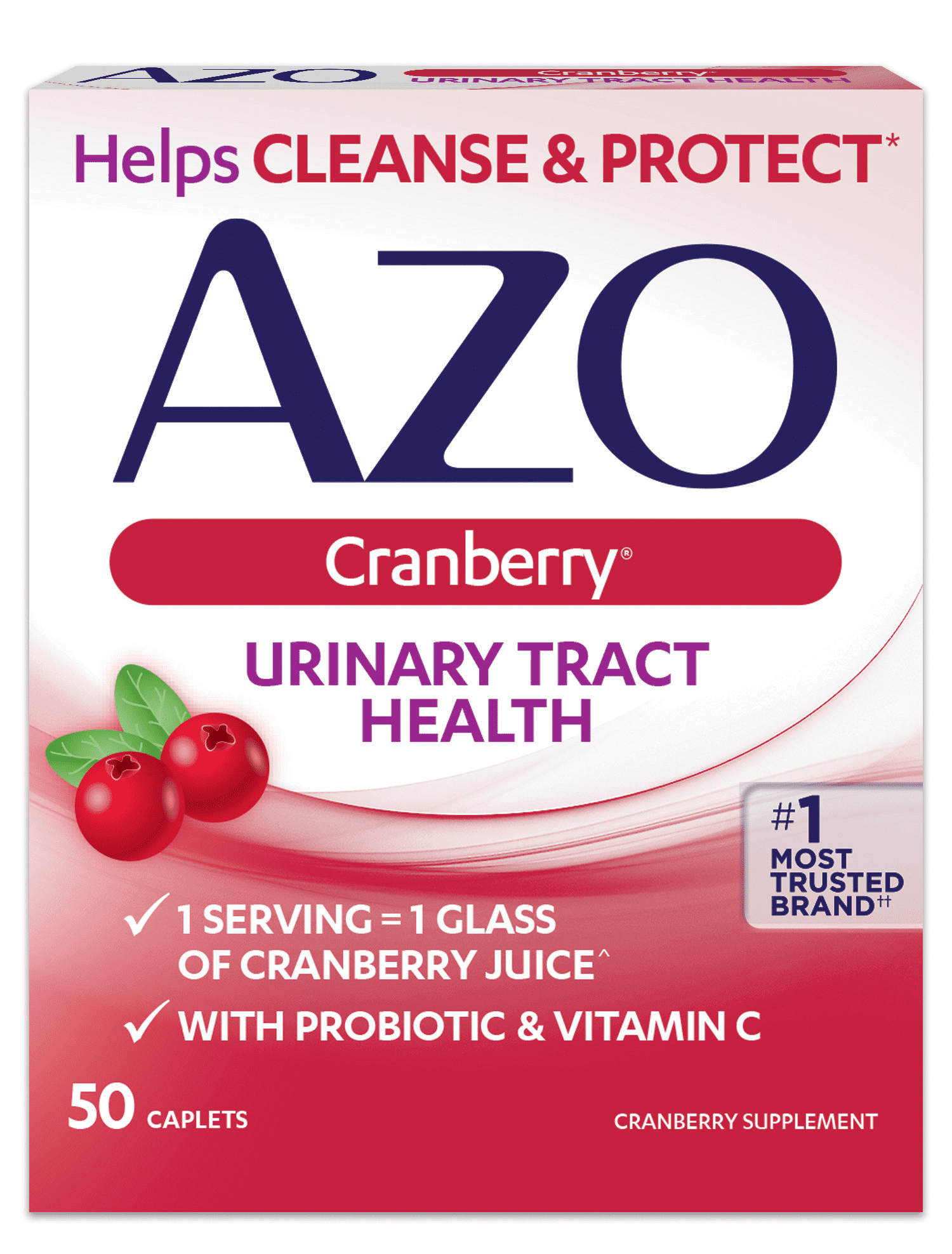 AZO Cranberry Caplets, Urinary Tract Health, Helps Cleanse &  Protect ...