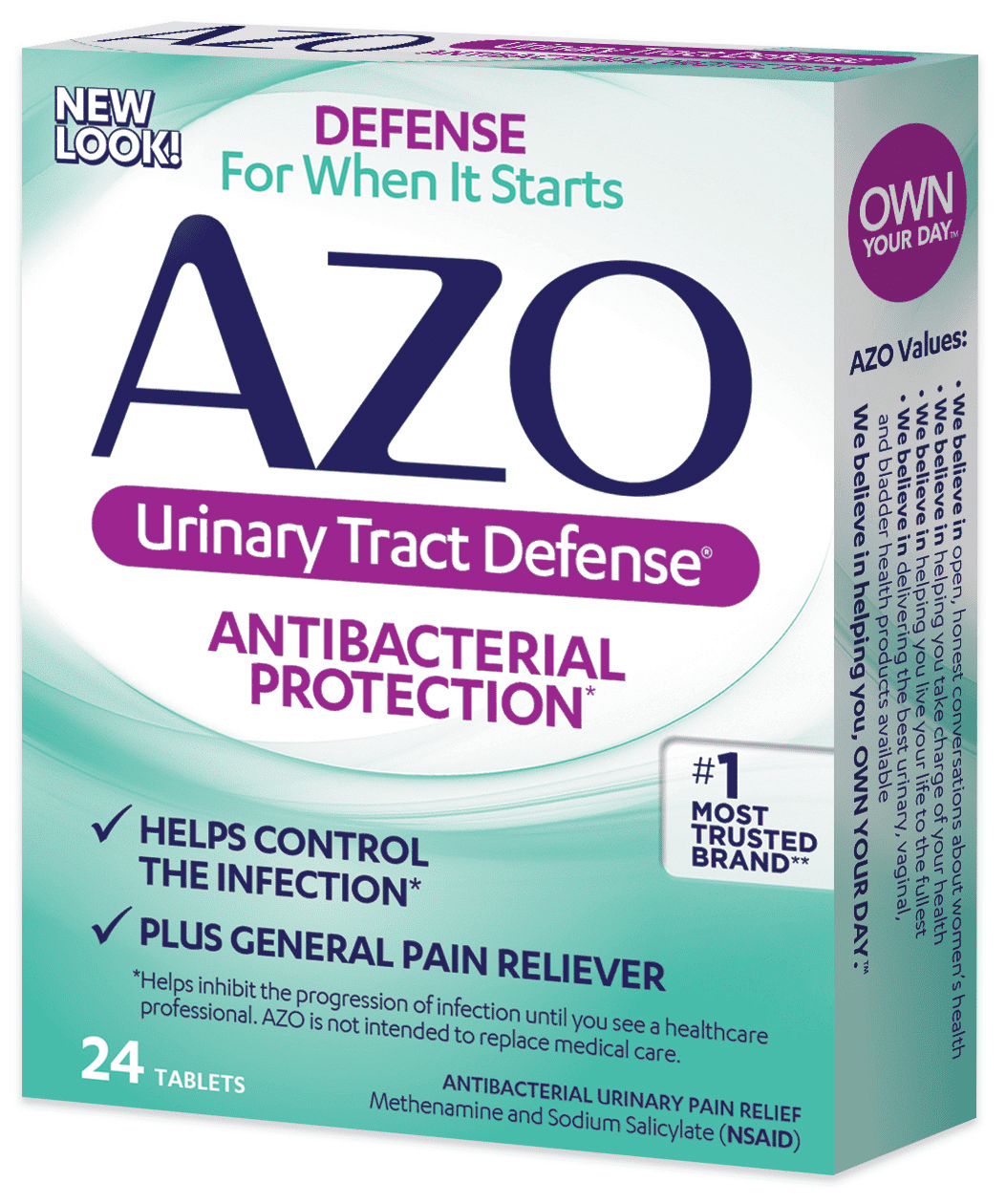 AZO Urinary Tract Defense, Antibacterial Protection &  UTI Pain Relief ...