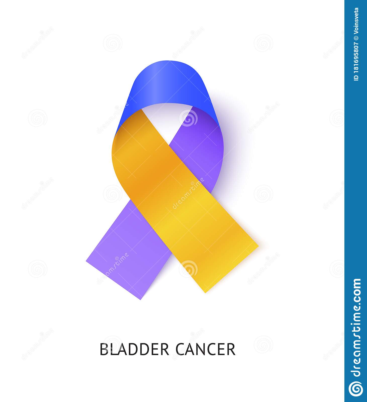 Bladder Cancer Awareness Ribbon Vector Realistic Illustration Stock ...