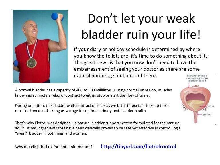 Dont let your weak bladder ruin your life