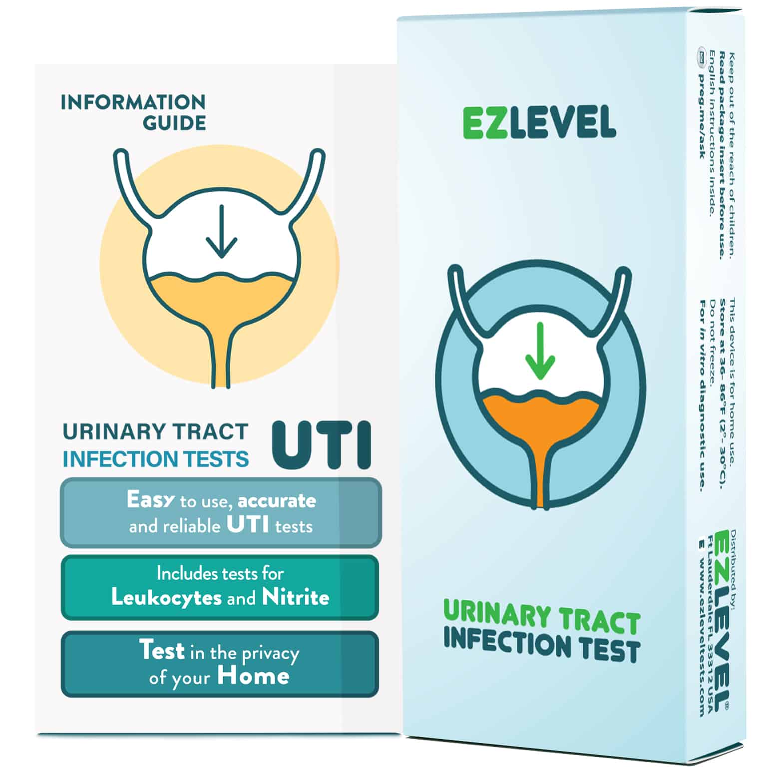 EZ Level 5 Urinary Tract Infection UTI Test Strips Individually Packed ...