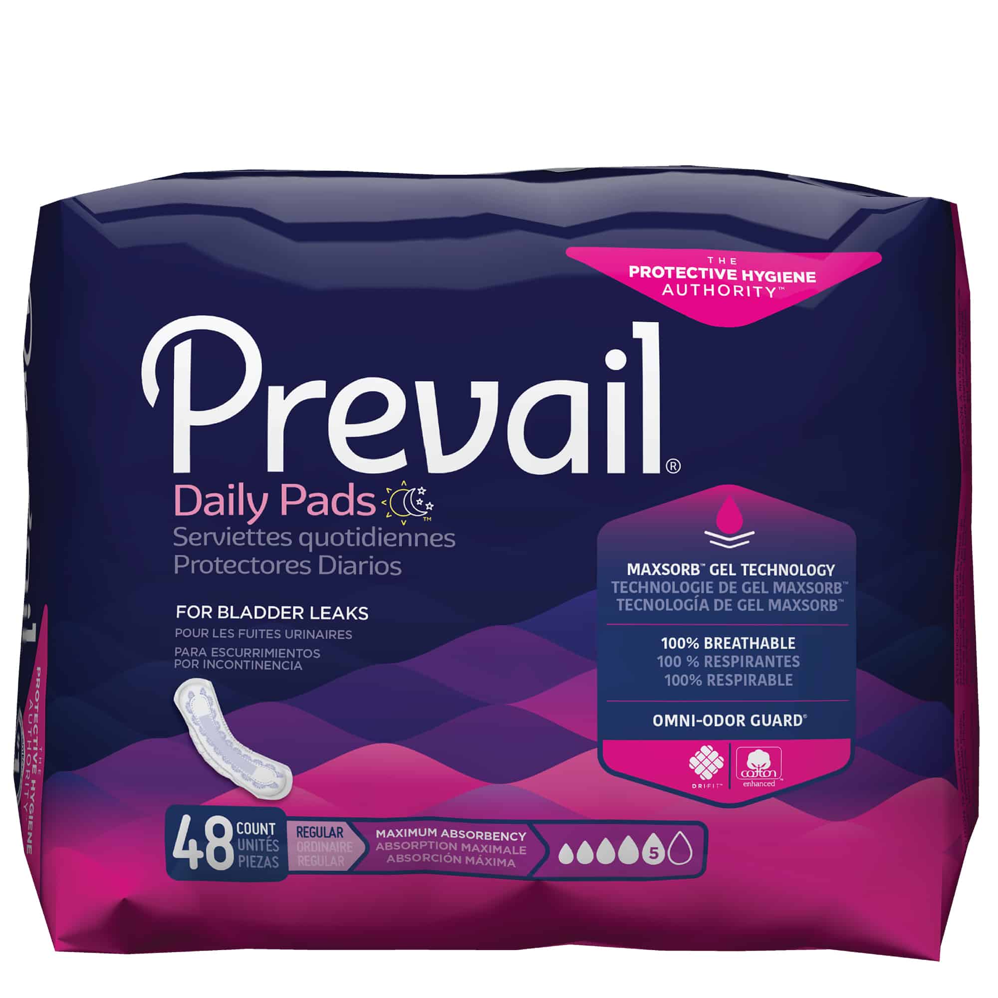 First Quality Bladder Control Pad Prevail Daily Pads 11 Inch Length ...