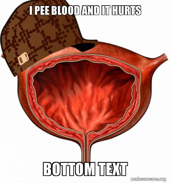 I pee blood and it hurts bottom text