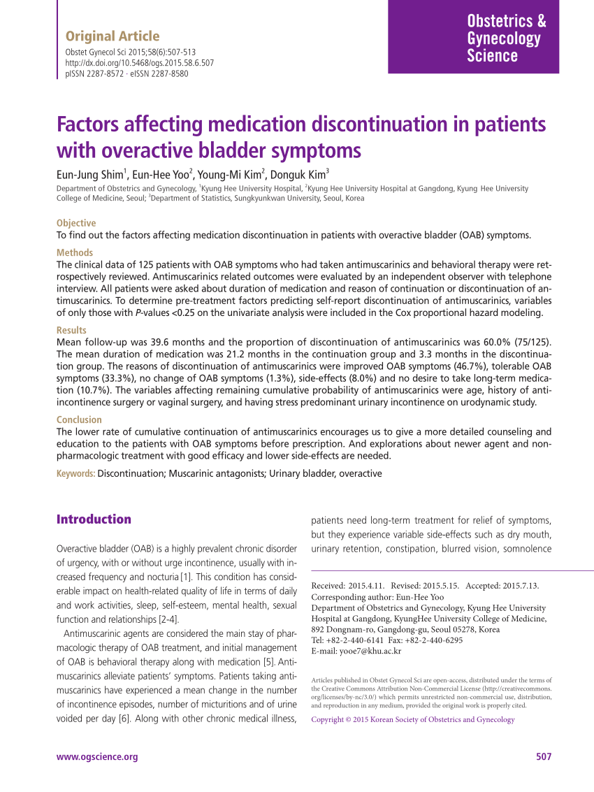 (PDF) Factors affecting medication discontinuation in patients with ...
