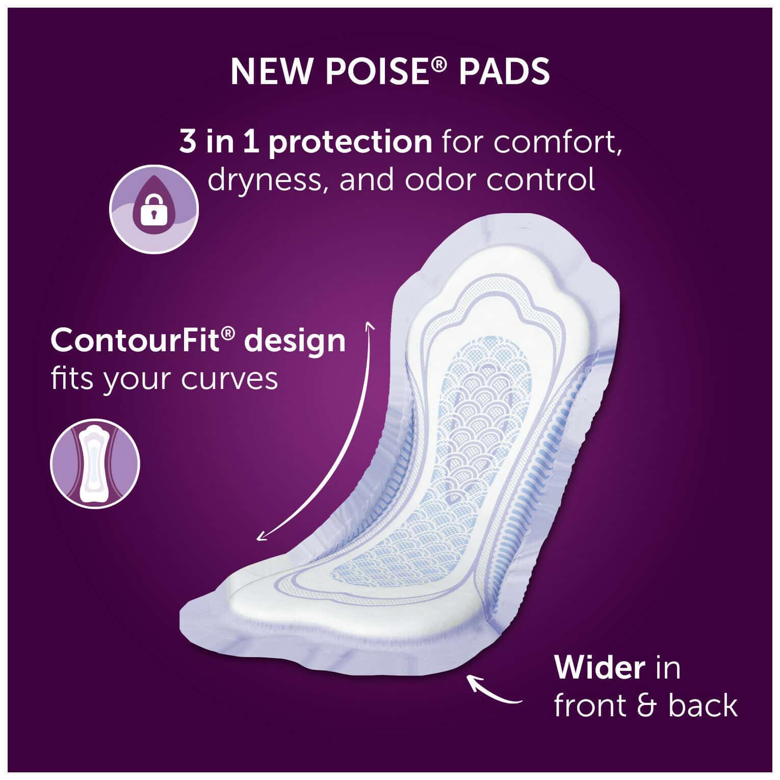 Poise Pads Bladder Leakage Protection Maximum Absorbency Long Length 39 ...