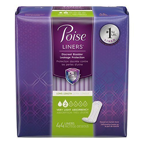 Poise Pantiliners, Extra Coverage, Value Pack, 44 pantiliners (With ...