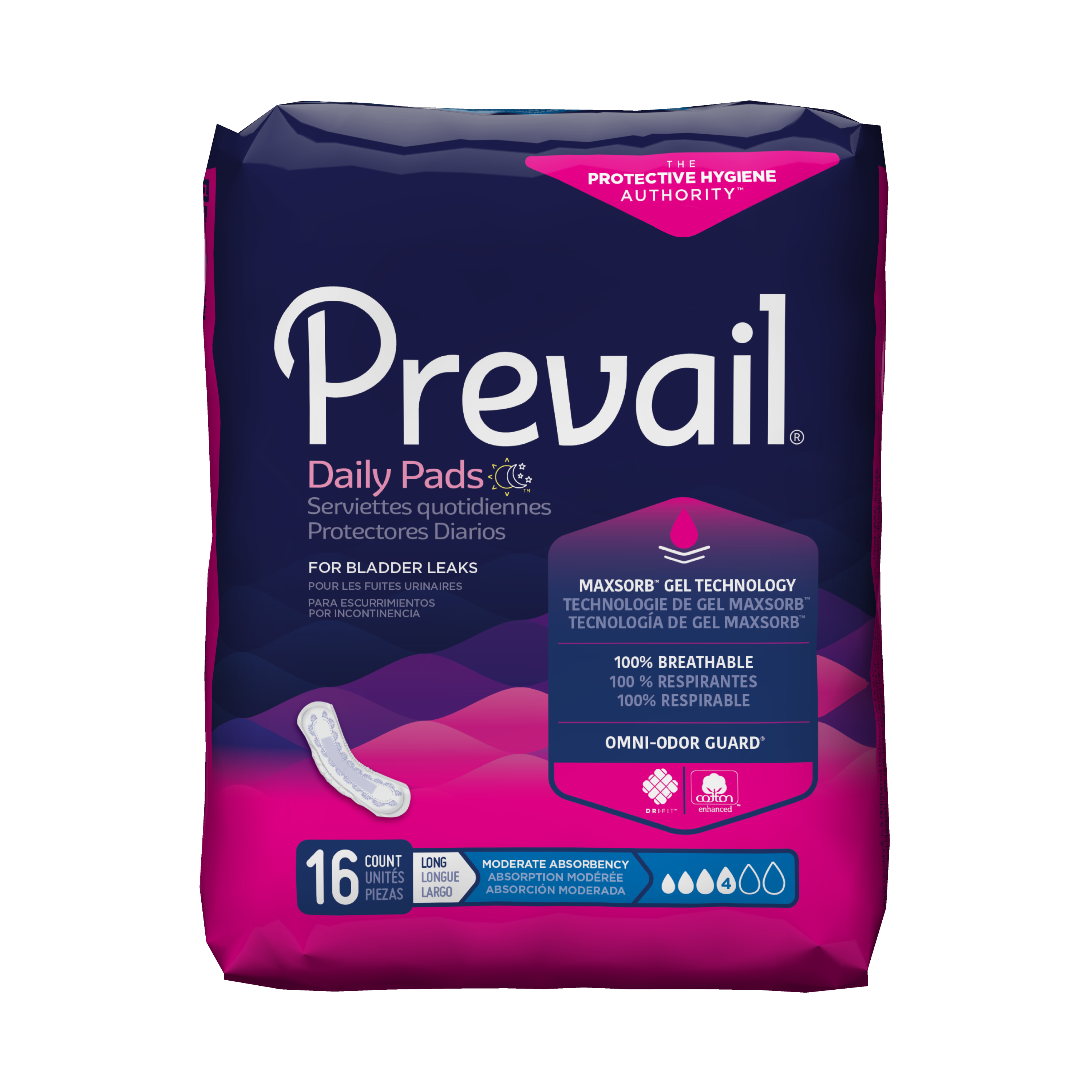 Prevail Bladder Control Pad Moderate With Extra Coverage ...