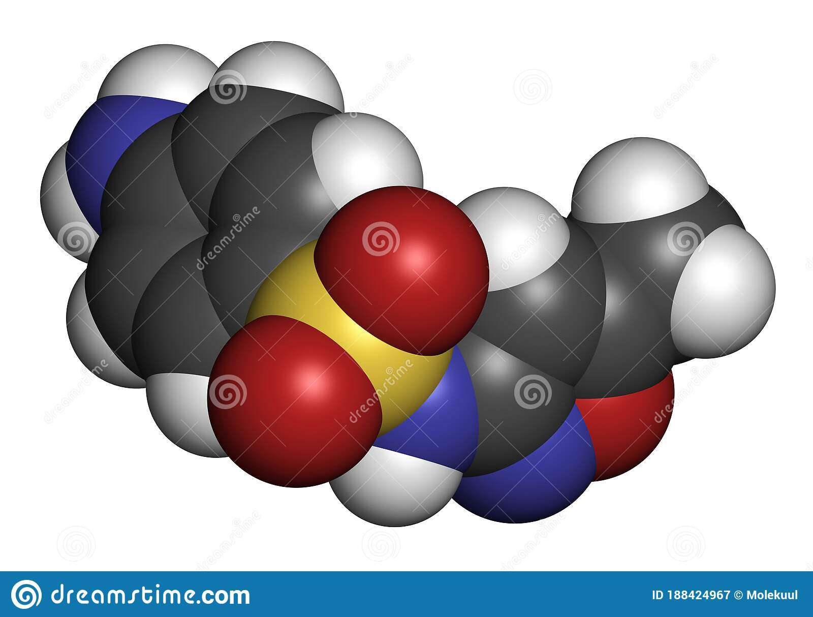 Sulfamethoxazole Antibiotic Drug Molecule (sulfonamide ...
