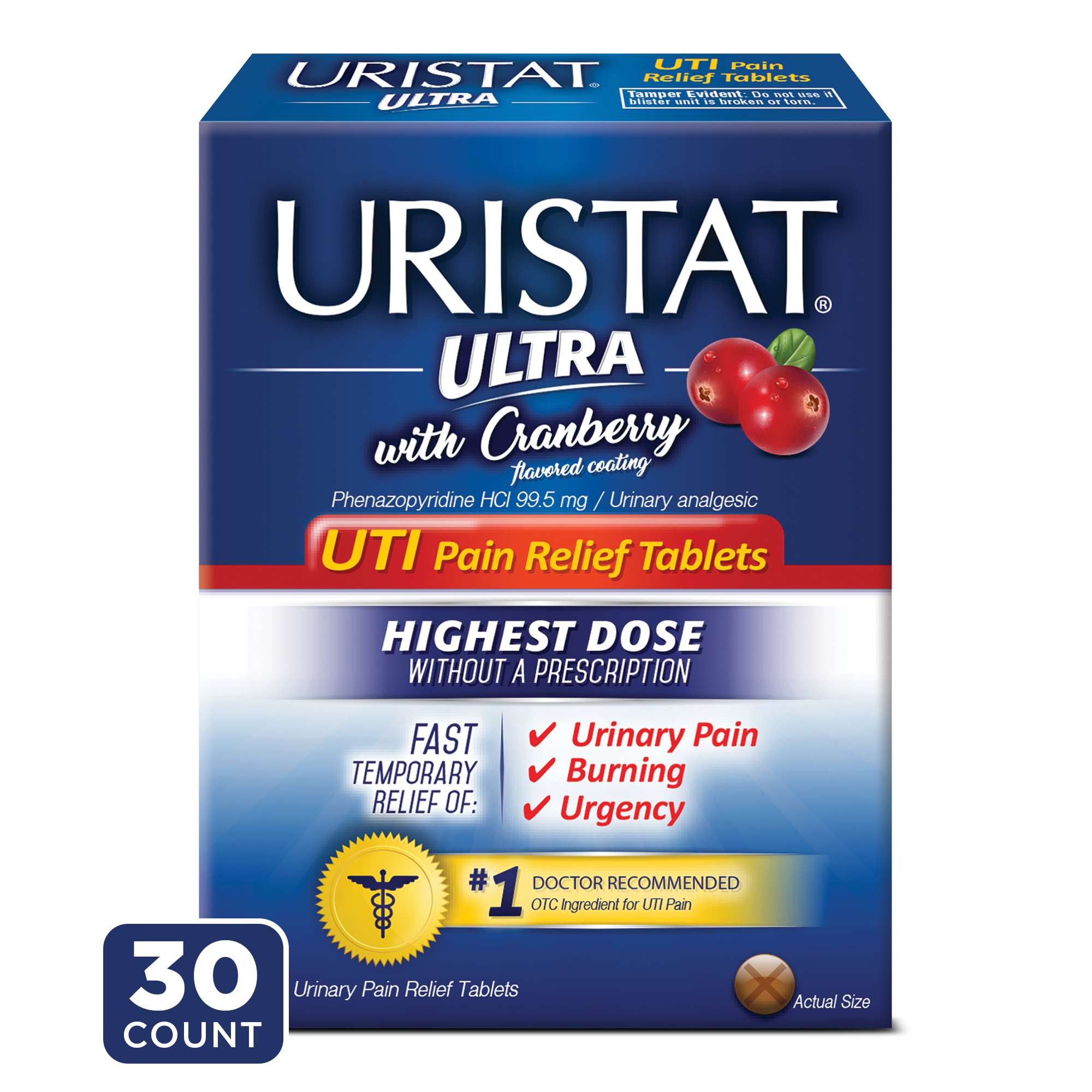 URISTAT Ultra UTI Pain Relief, Cranberry Flavored Coating ...