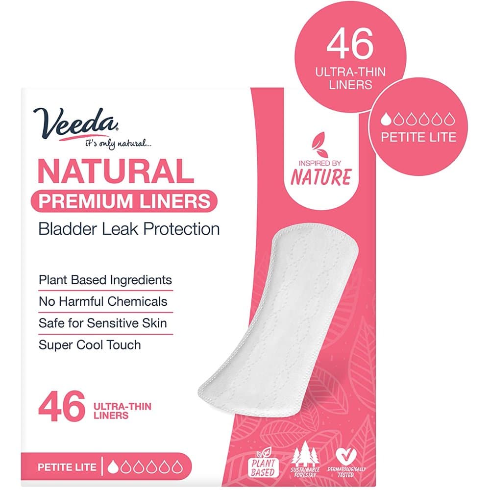 Veeda Daily Natural Premium Incontinence and Postpartum Panty Liners ...